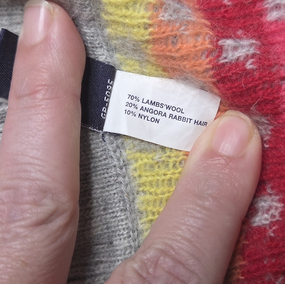 GAP Lambswool Blend Multi-Color Star Fair Isle Scarf - Picture 4 of 5
